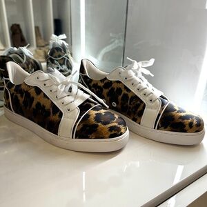 Louboutin Leopard Flat Sneakers